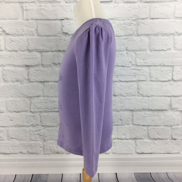 Top Girls Size 5 Purple Long Sleeve Sequin Embroidered Mesh Hearts by CR Kids - Picture 5 of 6